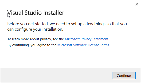 Installing Visual Studio Community Edition on Windows